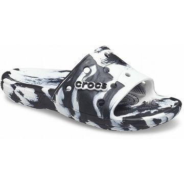 Crocs Classic Marbled Papucs Női Fekete | HU 0613GSOL